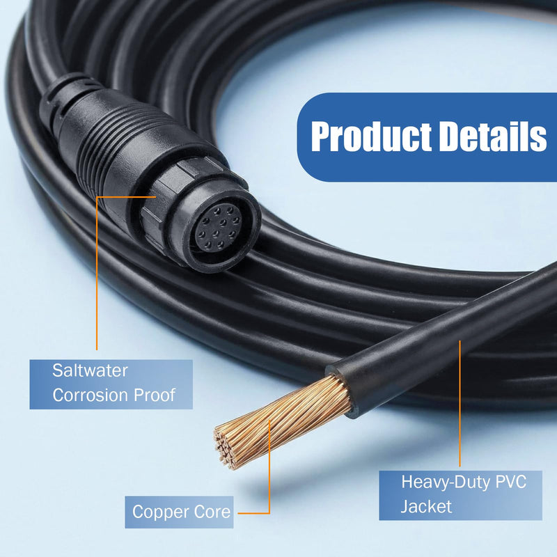 3005.6907 9-Pin Transducer Extension Cable 10ft | Compatible with Lowrance LSS-1/LSS-2, Replacement for Lowrance Part 000-00099-006