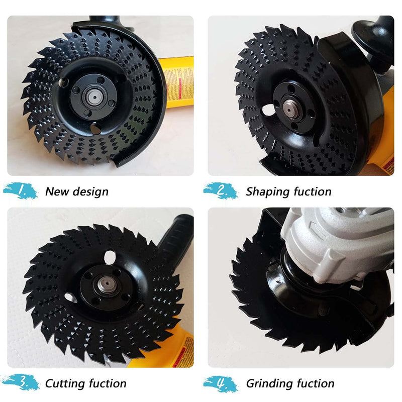OBA Wood Carving Disc 4-1/2 Inch Wood Cutting Wheel 28-Tooth for Angle Grinder Wood Carving,Polishing,Carving with 7/8 inch Arbor