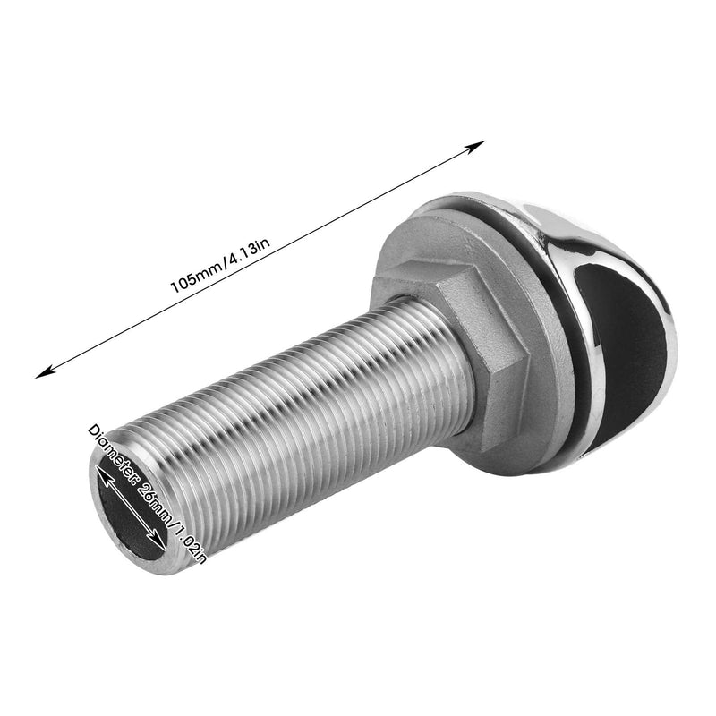 KIMISS 1in Straight Marine Hose Barb Fitting, for Boat/Yacht/Truck/RV, Stainless Steel Thru-Hull Connector, Drain Pipe Adapter, Hose Thru Fitting
