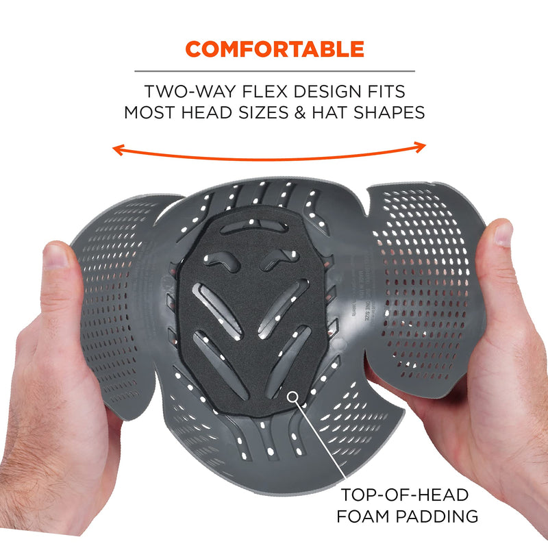 Ergodyne Skullerz 8945F(x) Universal Bump Cap Insert with Extra Venting, Fits Into Any Baseball Hat, Charcoal Single
