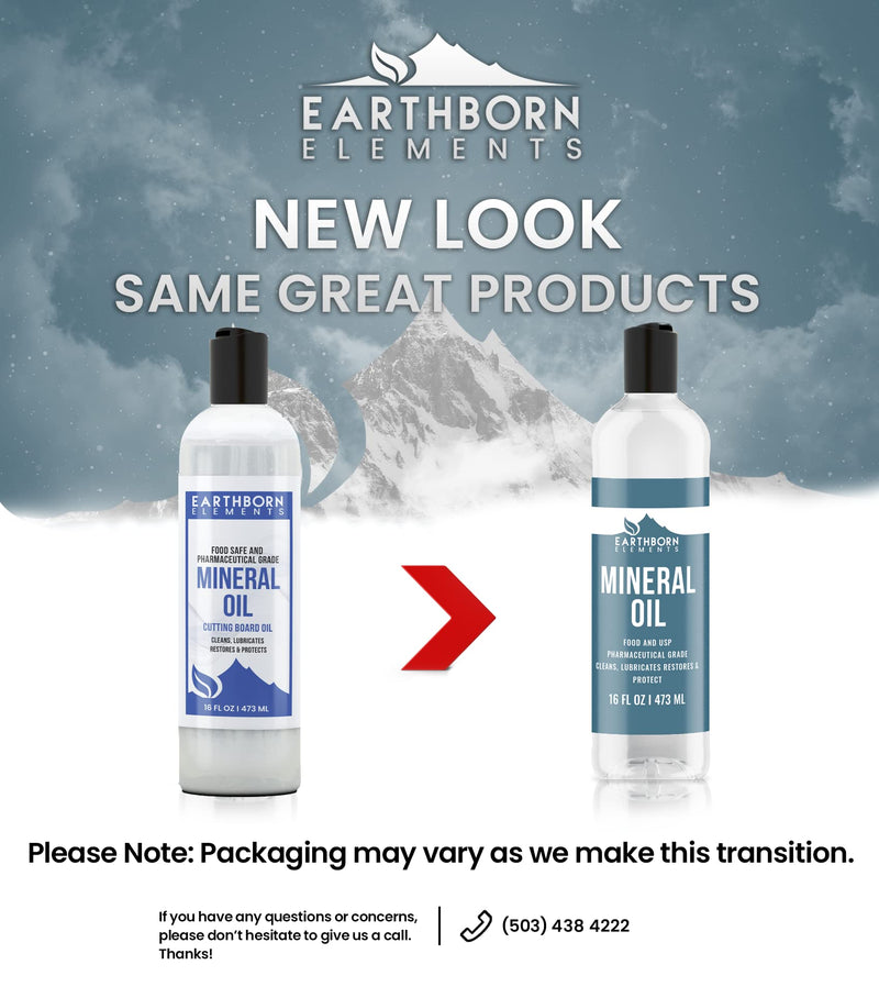 Earthborn Elements Mineral Oil 16 fl oz, Pure & Undiluted, No Additives Clear 16 Ounce