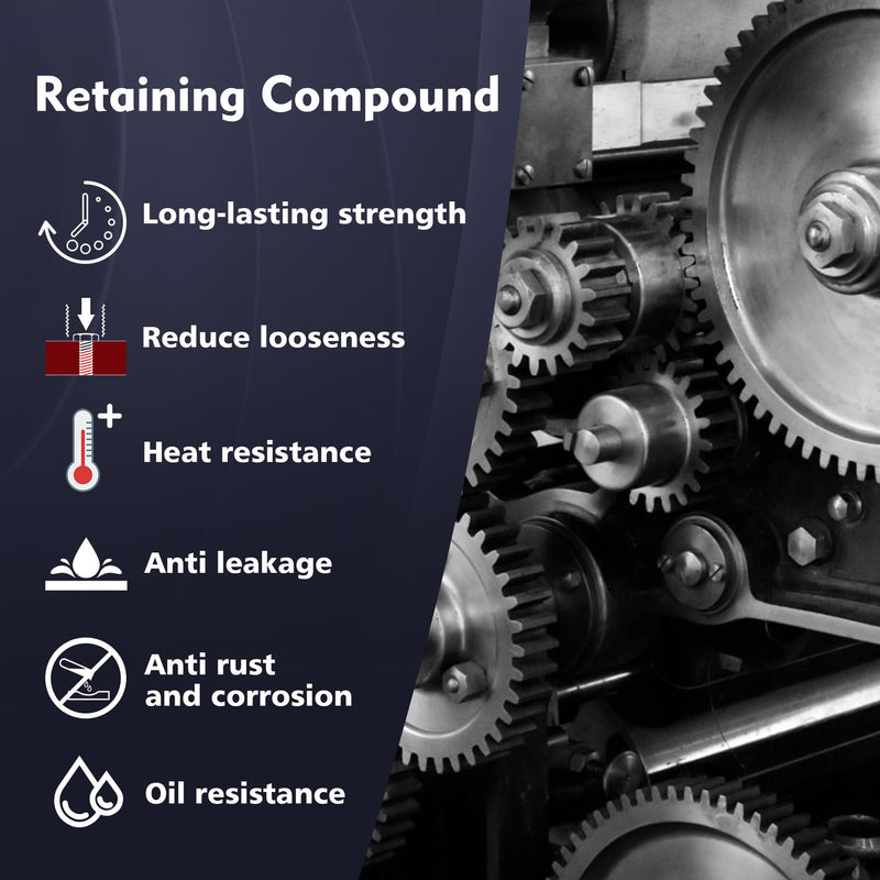 M641 Retaining Compound Medium Strength for Ease of Disassembly, Yellow Low Viscosity Gap Sealants 50ml for Sealing The Cylindrical Components and Anti-Rust(M641) M641