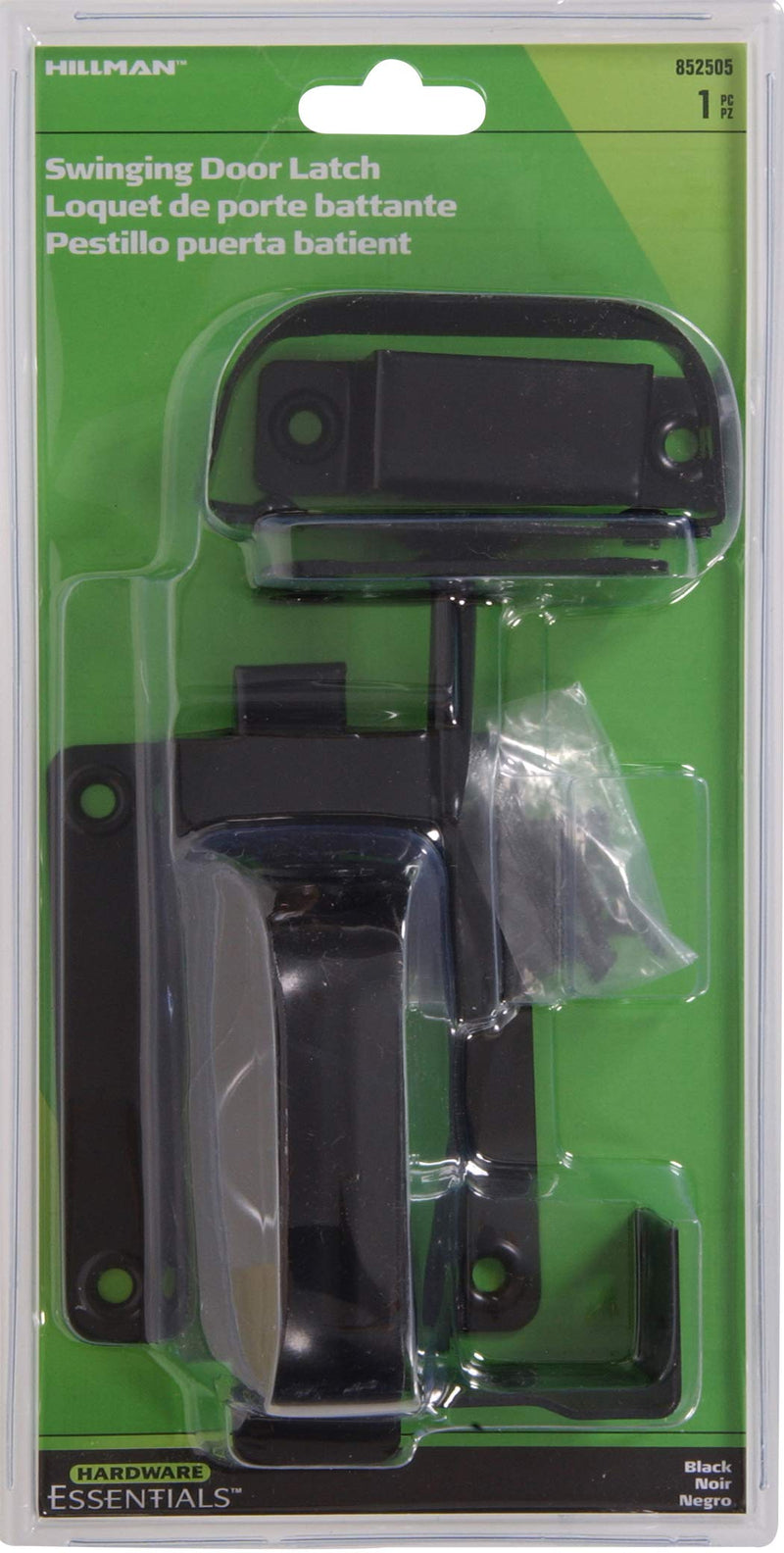 Hardware Essentials 852505 Hardware Essentials Black Swinging Door Latches - for 3/4" to 2-1/4" Door 1 Count (Pack of 1)