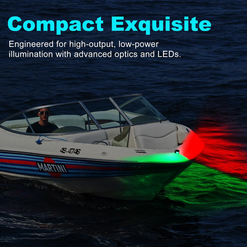 Red and Green Boat Navigation Lights，Waterproof 2NM 10-30V,Energy-Saving,Boat Navigation Lights Led for Fishing Boats Bowrider Skiff Plastic