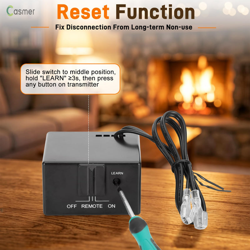 Universal Gas Fireplace Remote Control, Millivolt Valve Fireplace Switch Basic Switch+Safety Protection