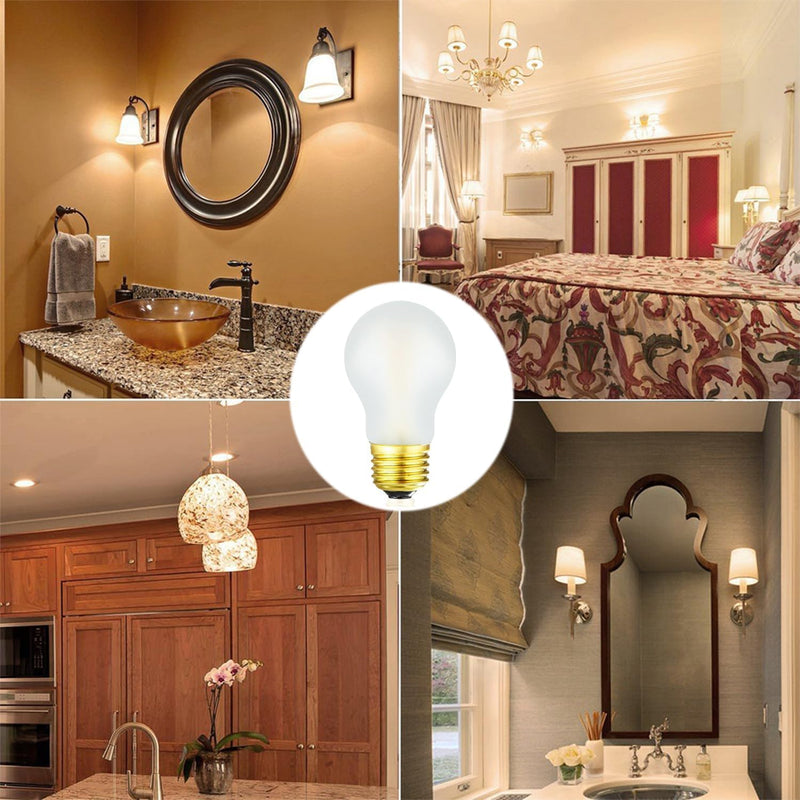 Frosted E26 Edison Bulb A15 Light Bulb 6W Equal 60 watt Light Bulb Dimmable AC120V Warm 2700K E26 Led Bulb for Pendant,Chandeliers,Vanity,Wall sconces Edison Light Bulbs 60 Watt 600lm 6Pack 6w=60w Warm White 2700k