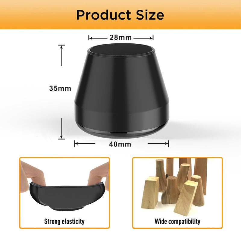 Furniture Sliders,24 PCS Chair Leg Sliders for Carpet, Furniture Movers Sliders, Carpet Chairs Furniture Glides, Floor Protectors, Carpet Moving Sliders Easily Move. (Black-Round Fit:1.2-1.6") Black Round L(1.2-1.6")