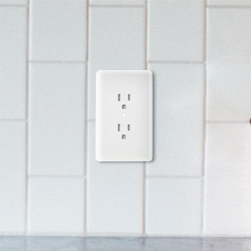 Taymac 2000W Masque 2000 1-Gang Decorator Style Wallplate, Paintable Duplex Outlet Cover, White (1-Pack) Cover 2000W