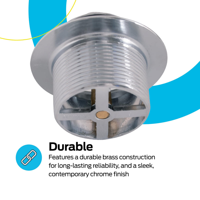 Eastman Lift-n-Turn Bathtub Drain Assembly Kit with Strainer and Stopper, 1-1/2 Inch x 11.5 Coarse Thread, Chrome Plated, 35233 1-1/2 in. x 11.5 Coarse Thread
