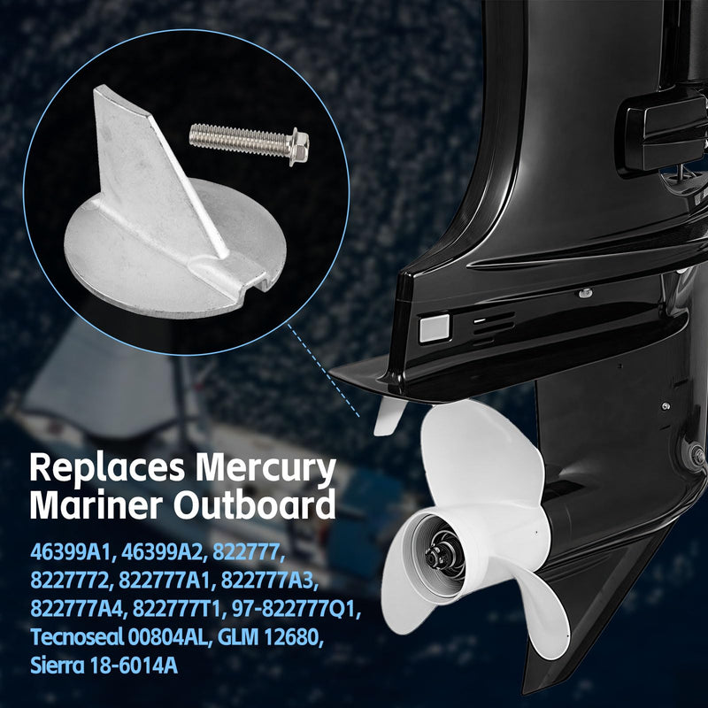 6E5-45371-01 Boat Motor Trim Tab Anode with Bolt for Yamaha 115HP-225HP 2/4-Stroke Outboard Models for GLM 12744 for Tecnoseal 01103, Replace for Sierra 18-6097 Marine Engine 6E5-45371-01