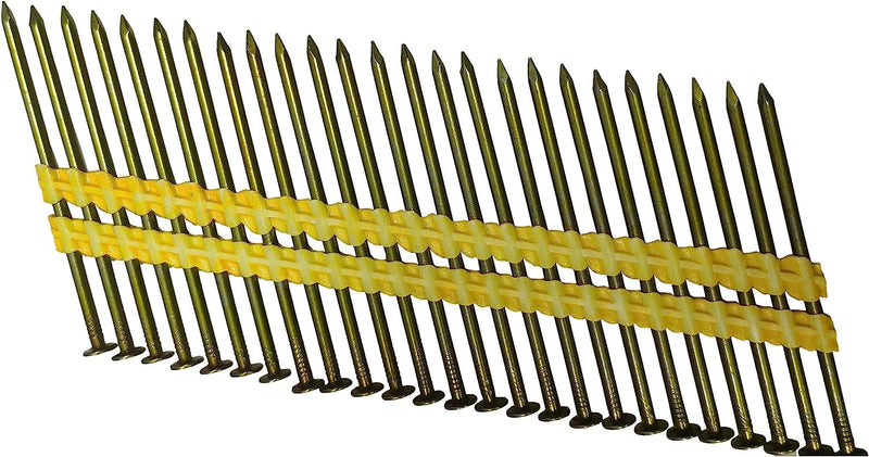 13-254-1M 21 Degree Framing Nails, 3-Inch x 0.120-Inch Round Head Plastic Strip Collated Framing Nails Smooth Shank Nails for Framing Nailer Gun (1,000 Counts) 3in. x 0.120in. 1M