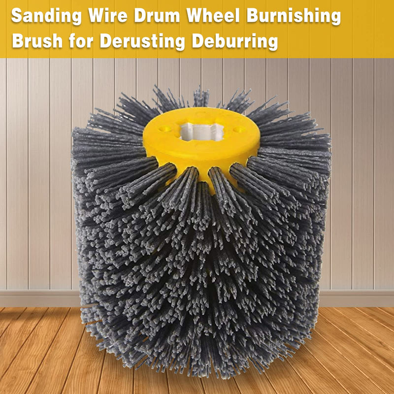 60 Grit Abrasive Nylon Drawing Wheel,4.7" x 4" Surface Conditioning Tool Drum,Burnishing Polishing Tool for Metal Polishing Paint, Rust, Oxidation 60 Grit