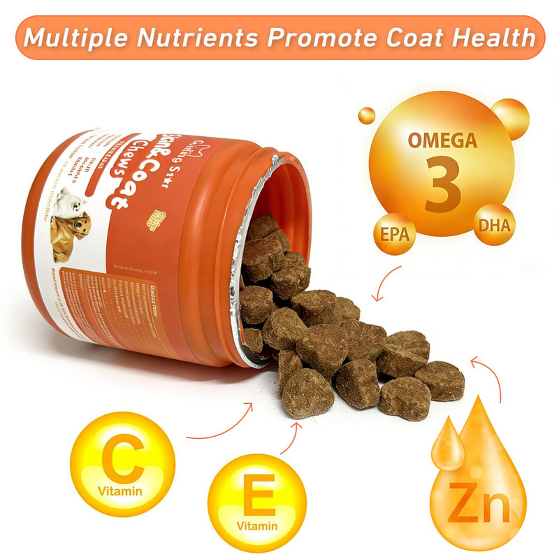 Guiding Star Omega 3 Fish Oil for Dogs 120ct，Skin and Coat Supplement for Dogs,Dog Omega 3 Supplement with EPA & DHA,Fish Oil for Dogs Skin and Coat,Dry Skin Relief for Dogs Chicken 120 Count (Pack of 1)