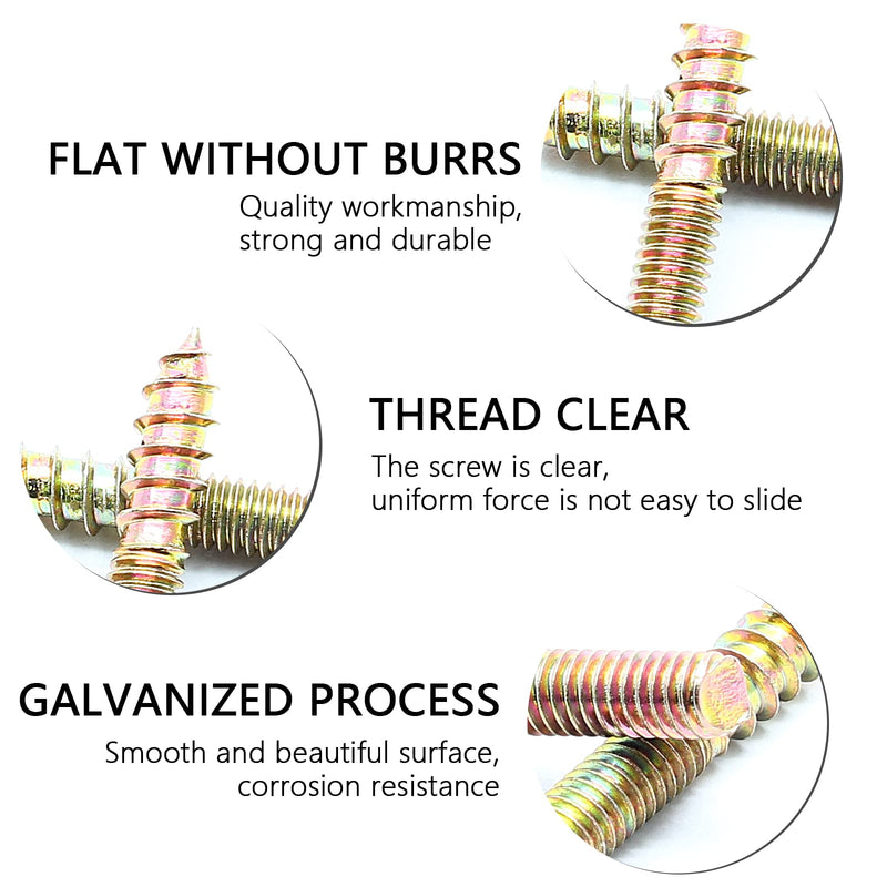 M4 Hanger Bolts, Length 1"(25mm) Double Headed Bolts Self-Tapping Screw for Furniture