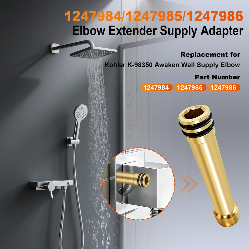 Extender to Mount the Shower Drop Elbow to the Shower Wall 1247984, Replacement for Kohler K-98350 Awaken Wall Supply Elbow, Shower Elbow Supply Adapter # 1247985, 1247986