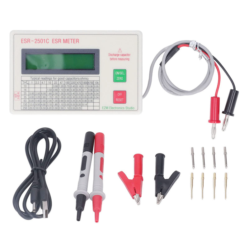 Capacitor Tester, High Accuracy Capacitance Meter LCD Display Meter with Smart Shutdown Function, Lightweight Handheld Capacitance Tester