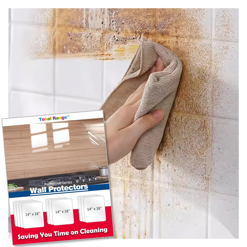 Clear Wall Protector Contact Paper, Kitchen Wall Stickers, Wall Protector Sheet for Trash Cans, Chair Bumpers, Carpet, Stove Backsplashes and Behind Stove -(20 Sheets) 20 -Sheets