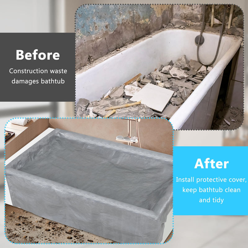 78x 72 Inch Bathtub Cover for Construction Sponge Pads and Non-residue Adhesive Tape Prevent Construction Waste from Causing Damage to the Bathtub