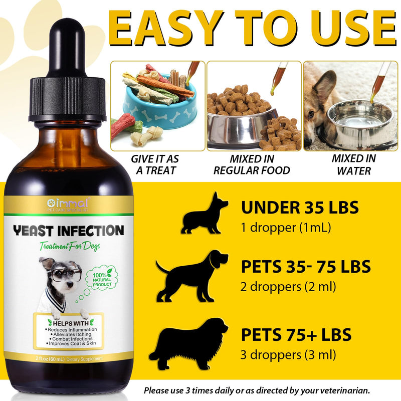 Dog Yeast Infection Treatment, Natural Yeast Infection Treatment for Dogs, Supports Dog Ear Infection Treatment and Allergy Itch Relief, Reduces Inflammation,Improve Coat & Skin, Bacon Flavor, 2 Fl Oz - PawsPlanet Australia