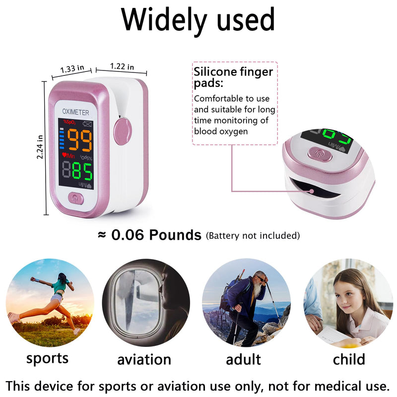 Pulse Oximeter Fingertip o2 sat monitor finger for oxygen pulse ox with respiration reading [Sports & Aviation Use Only]