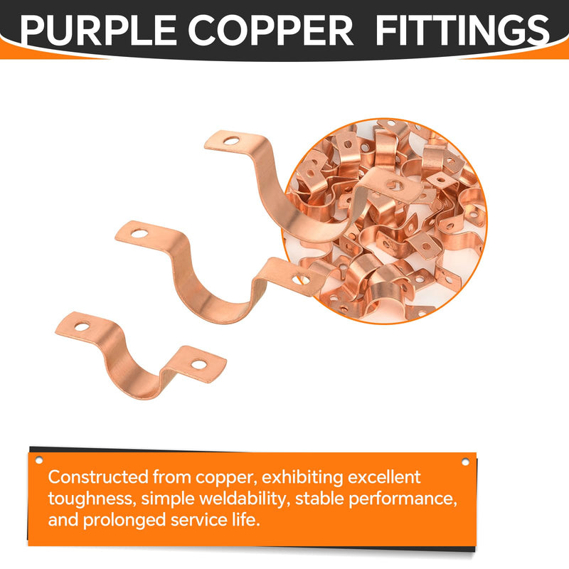 HeSun 30-Pack Copper Fittings, 3/4-Inch Copper Tube Strape, Two-Hole Clamp Mount for Pipe Support 3/4 INCH 30 PACK