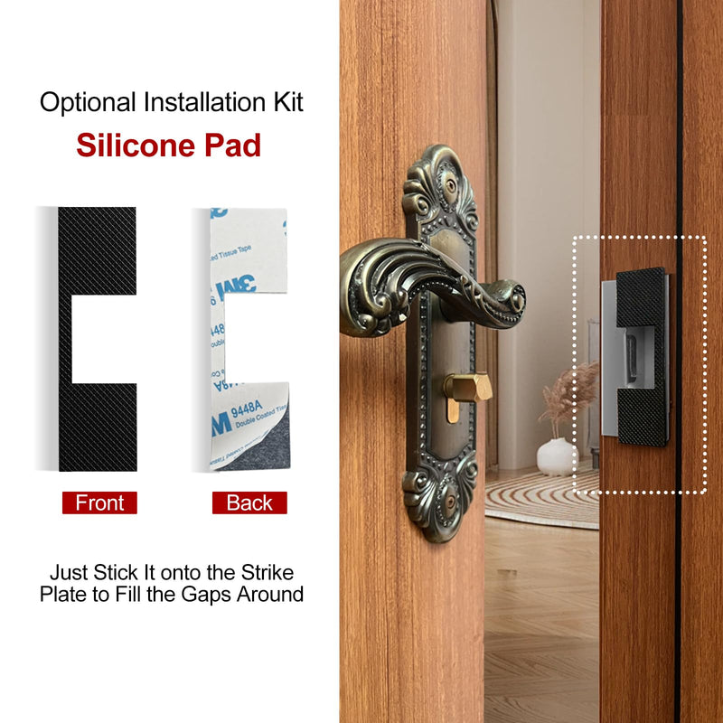 Door Latch Guard Plate 7” with 1” Offset Cover, Outswing Door Security Protector Shield, Heavy Duty Version, Door Knob/Deadbolt Latch Protector Plate (1 Pack) 1 Pack