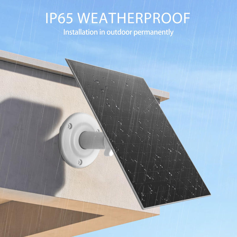Nicesolar 8W USB-C Solar Panel for Security Cameras, IP65 Waterproof Outdoor Solar Panel with Adjustable Bracket, Compatible with Rechargeable Battery Cameras