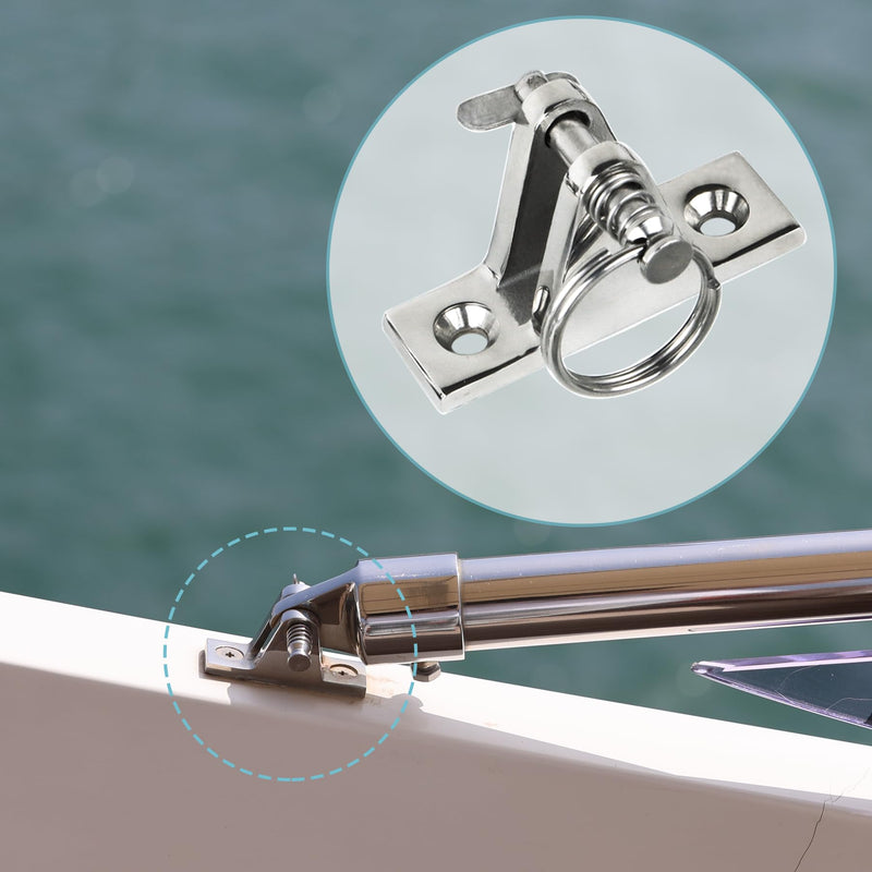 YANYUCB Boat Bimini Top Deck Hinge Fitting Concave Base Marine 316 Stainless Steel Bimini Top Hardware,Bimini Top 90° Hinge Bimini Brackets with Quick Release Pins (C-6 Pack) C-6PACK