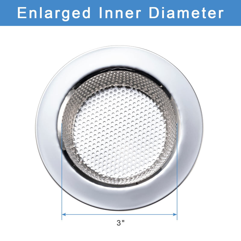 2 Pcs Sink Strainer for Most Kitchen Sink Drain Basket, Upgraded Double-Layer Safe Design Kitchen Sink Strainer (Outer Diameter 4.5 Inch) Silver(2 Pcs)