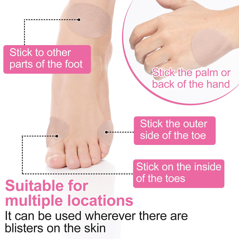 3 Sheets Moleskin Adhesive Pads, Multi-Shapes Moleskin Tape, Moleskin Strips Prevention Pads Anti-Wear Mole Skin Patch for Feet Heels- Nude Color 25pcs- 3 Sheet