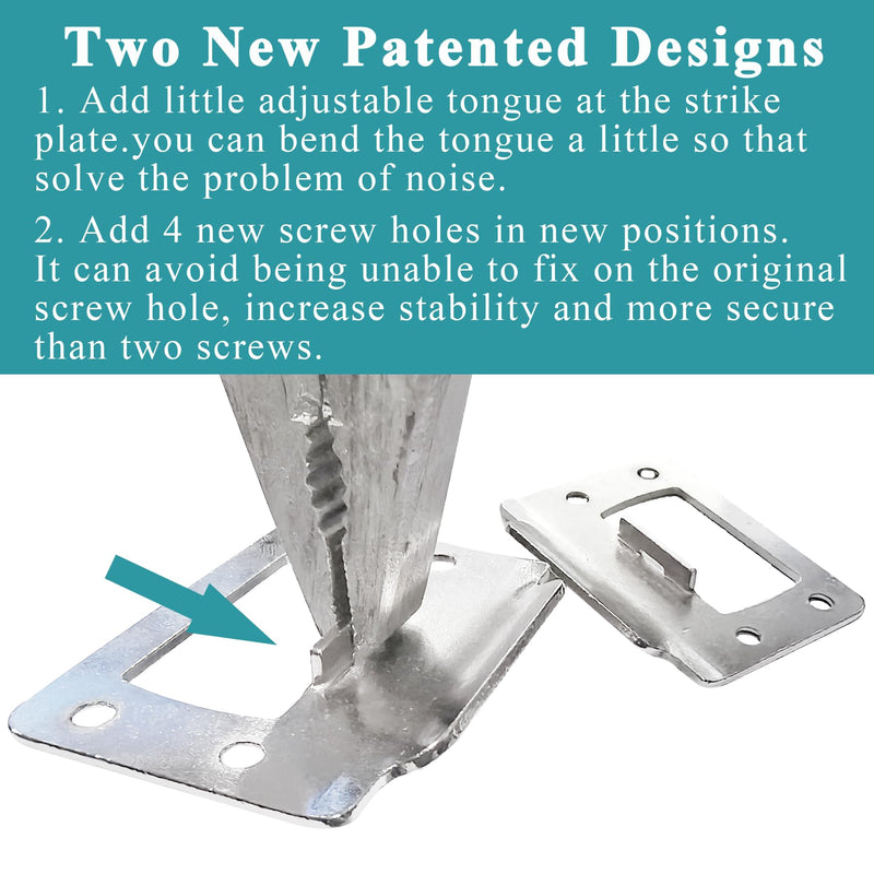 2-1/4" by 1-3/4" Door Latch Restorer Strike Plate for Doors, 2 PCS Universal Door Lock Hardware with Foul 1" Long Screws (Satin Nickel) Satin Nickel