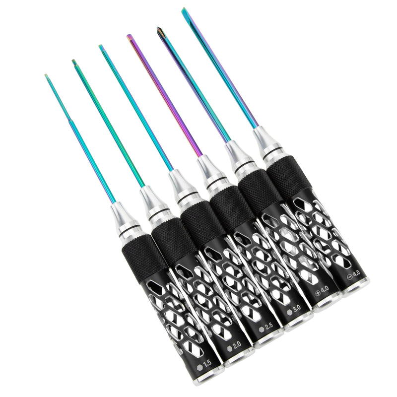 MEUS RACING RC Hex Screwdriver Phillips Screwdriver Slotted Screwdriver Tool Set for 1/6 1/8 1/10 SCX6 SCX10 TRX4 RC Crawler Car (Type D) Type D