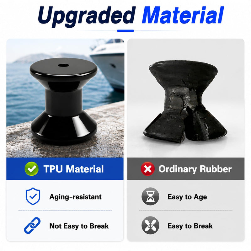3" Boat Trailer Bow Stop Roller by 1/2" Shaft Upgraded TPU for Boat Trailer
