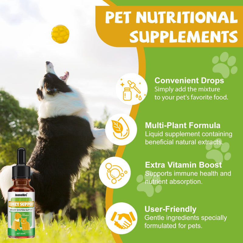 Kidney Support for Cats, Cat Kidney Support Cat Urinate Regularly, Strengthen Kidney Function, Cranberry Supplement Supports Healthy Kidney Function, Cats Nutritional Supplement Care - 60ml/2 fl.oz