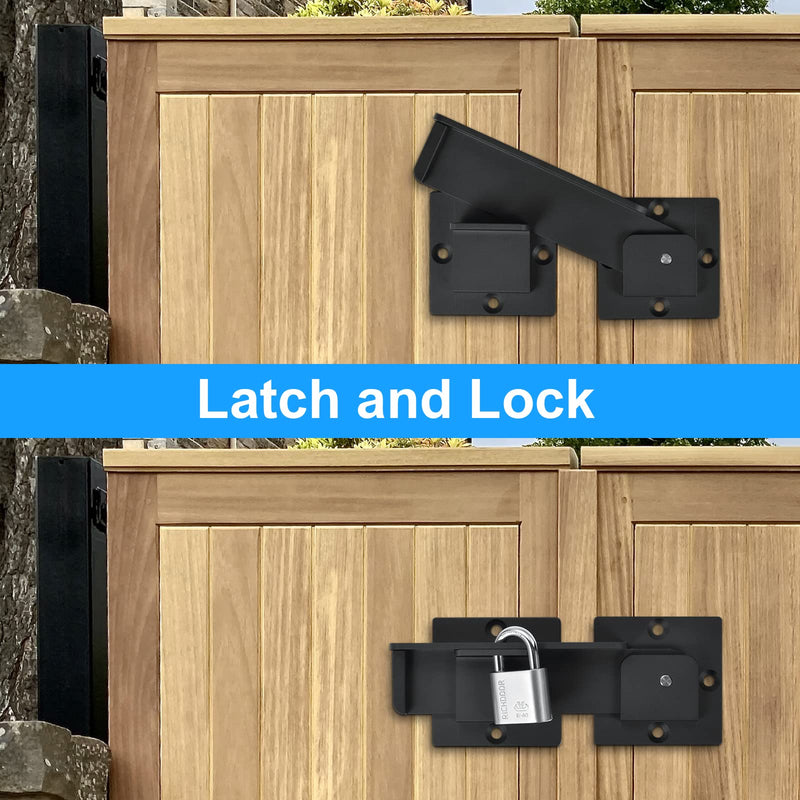 7.5" Flip Gate Latch Lock with Padlock Hole, 4mm Heavy Duty Aluminum Alloy Adjustable Door Latch for Sliding and Swing Open Door, Outdoor Gate, Wooden Fence, Barn Door, Shed, Garage, Yard 1