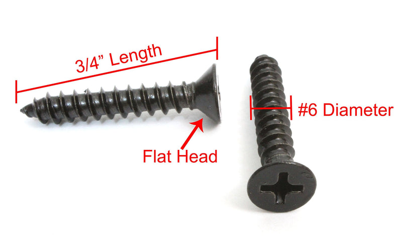 Bolt Dropper #6 x 3/4 Inch Wood Screws, Pack of 100 - Xylan Coated Stainless Steel Flat Head Phillips Black Screws - Corrosion Resistant for Wood, Drywall Applications, and Outdoor Use #6 x 3/4"
