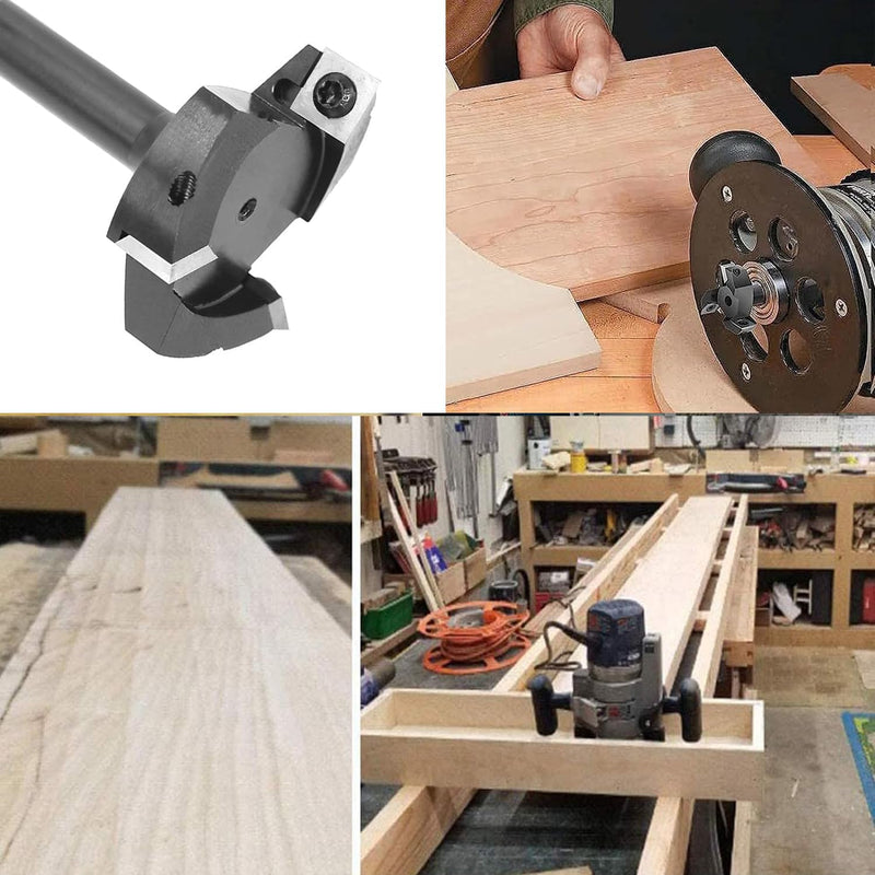 Slab Flattening Router Bits 1/2 Shank, 2-3/8”Cut Dia, 12*12*1.5mm Insert, CNC Spoilboard Surfacing Router Bits, Planing Router Bits, for Flycutter/ Slab Leveler/ Rabbeting 2-3/8" Dia,1/2 Shank, 3-Wing Surfacing Bit 1/2 Shank