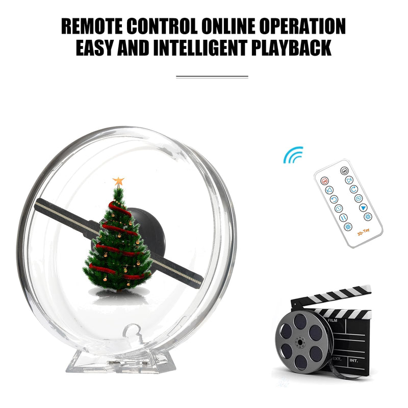 with Protective Cover, 4.7''Holographic Plug and Play LED Advertising Display, with Remote&Bluetooth&1500 Video Library, for Halloween,Christmas, Retail,Trade Show,Tabletop Promotion