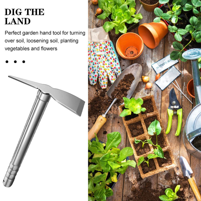 Yardwe Stainless Steel Garden Hoe 15.27X7.87In Heavy Duty Outdoor Gardening Tool for Weeding Digging Loosening Soil and Transplanting 58x20cm