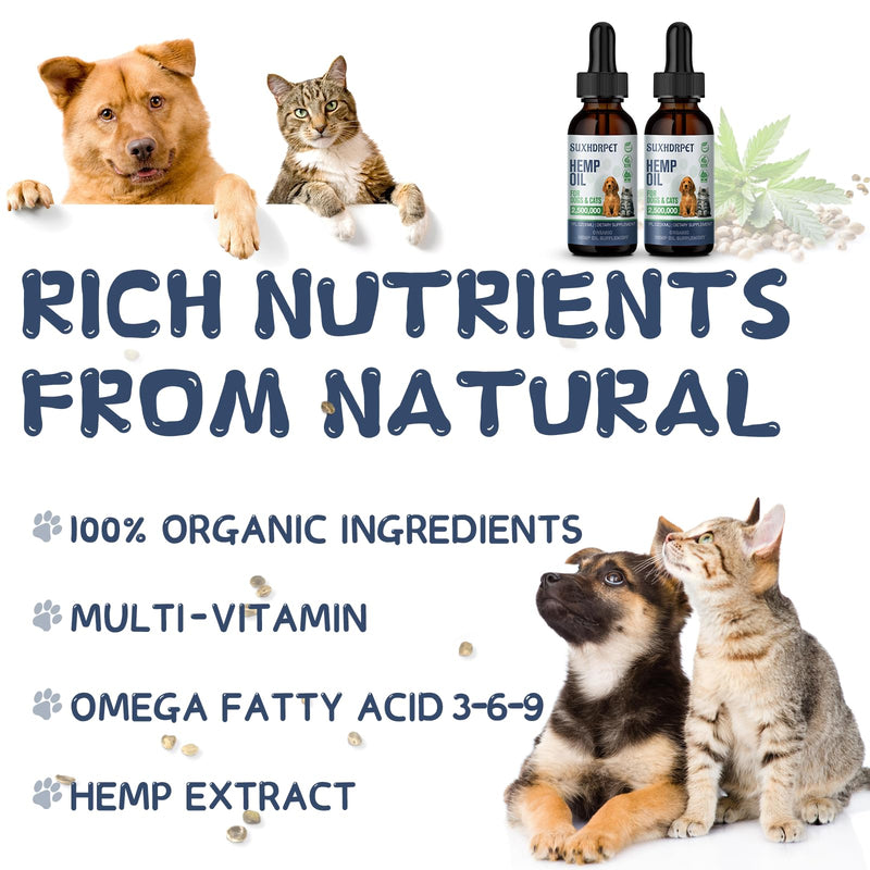 Organic Hemp Oil for Dogs, Pet Oil for Calming
