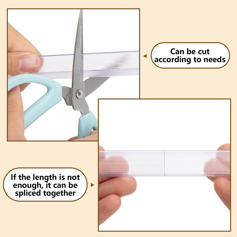 10 Pcs 16.5" Cabinet Door Protector Edge Guard-3/4 Thick Slip-On Drawer Door Protector in Clear-Shelf Edge Protector for Kitchen Cabinets to Prevent Wear,Chipping and Discolouration 16.5 Inch