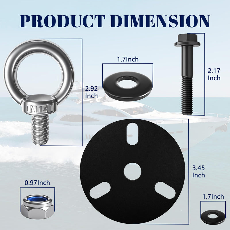 Outboard Engine Lifter Ring Tool with Adapter and Ring Fits for Evinrude Johnson BRP ETEC Outboard Motor