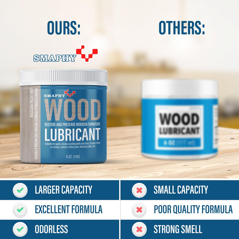 Wood Drawer Lubricant for Home DIY Projects, Multi-Purpose Semi Paste Wax for Wood to Reduce Frictions of Drawer Slide, Door Hinge Lubricant for Preserving Furniture & Restoring Wooden Slide