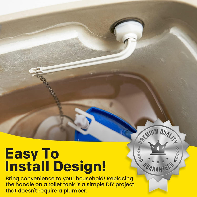 Qualihome Toilet Tank Flush Lever Replacement for American Standard (White, Straight Arm) White, Straight Arm