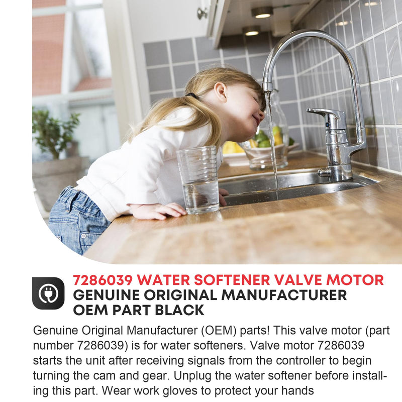 7286039 WS26X10021 7281291 7384691 Water Softener Valve Motor Original Equipment Manufacturer (OEM) Part Black with Gear 7283489 - NewNest Australia