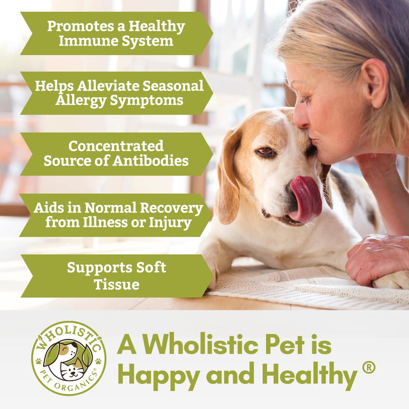 Wholistic Pet Organics: Bovine Colostrum Powder for Dogs and Cat Organic Dog Immune Supplement for Allergy and Itch Relief Colostrum for Puppies Allergy Medication for Dogs (2 oz) 2 oz - PawsPlanet Australia