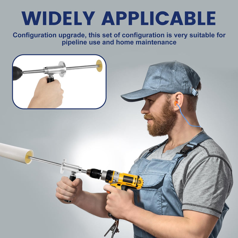 7 Inch Inside Pipe Cutter for PVC Pipe, Internal/Inside PVC Pipe Cutter for Drill with Diamond Grit Cutting Wheel PVC Cutter with Hex Shank, Handle and Drill Attachment for Plumbing, Irrigation 5 Diamond Grit Cutting Wheels