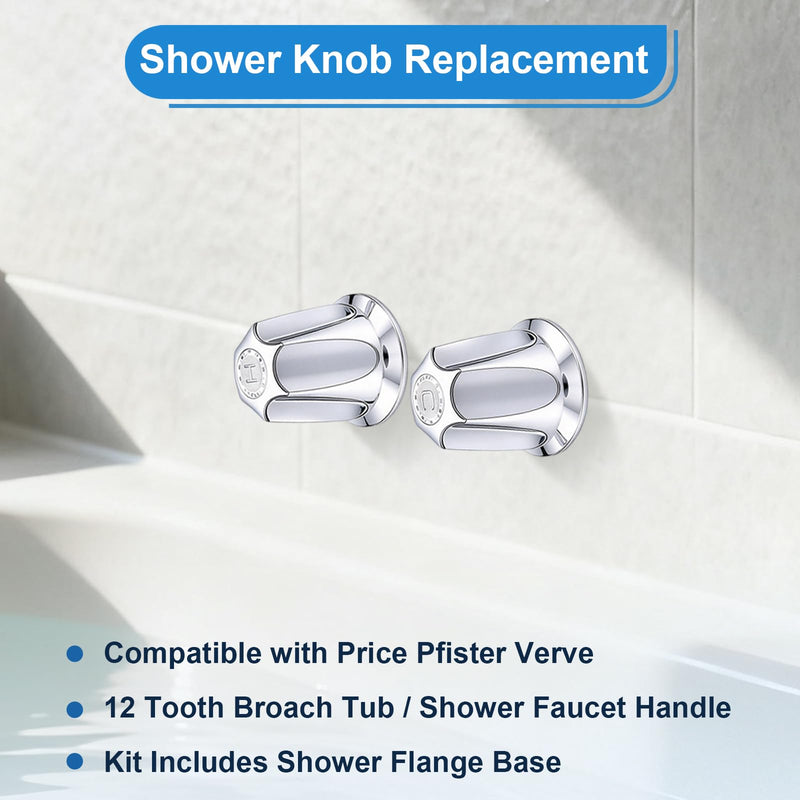 2 Piece Shower Knobs Replacement Kit, Compatible with Pfister Shower Valve Polished Chrome