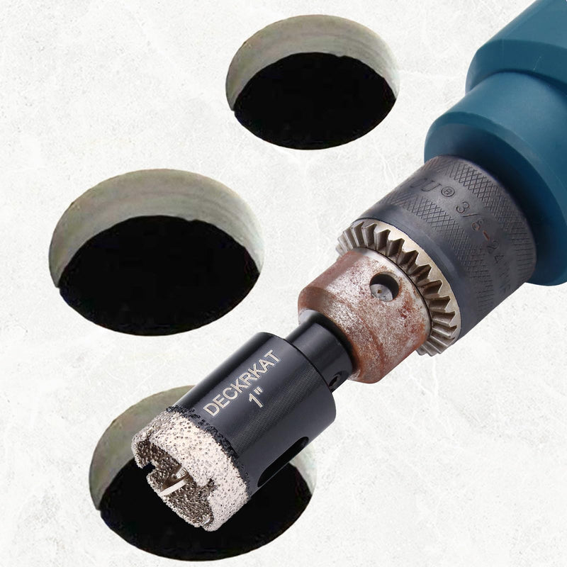 1 Inch Diamond Hole-Saw Bits with Pilot Drill Bit - 2pc 1" Diamond Tipped Tile Hole Saws with Guiding Bit Accurate Drilling for Porcelain Tile Ceramic Pottery Granite Stone Glass Bottles 25mm 1”