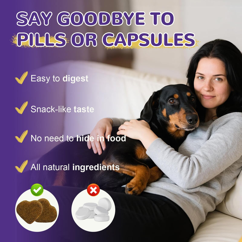 Melatonin for Dogs - Dog Sleep Aid Calming Chews for Small and Large Dogs - Natural Hemp Dog Sleep Aid, Puppy Sleeping Pills for Anxiety, Stress, Separation, Barking, Fireworks,150 ct